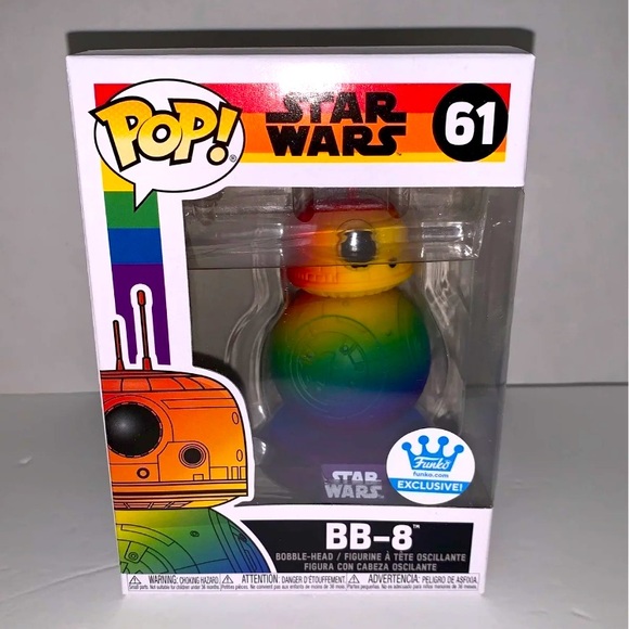 New Pride 2021 Star Wars Rise of Skywalker Exclusive BB-8 Rainbow Funko Pop - Picture 2 of 7